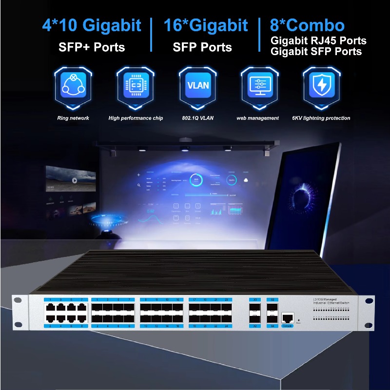 24 SFP Ports Industrial Manage - Sfp+ 10G Managed Switch 8 Port 评论和价格