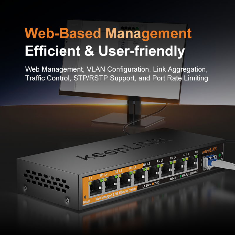 KeepLiNK 2.5Gb Managed Switch  - Sfp+ 10G Managed Switch 8 Port 评论和价格