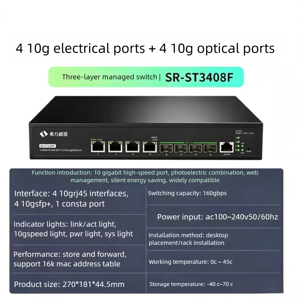 Sirivision 8 Port 10G SFP+ L3  - Sfp+ 10G Managed Switch 8 Port 评论和价格