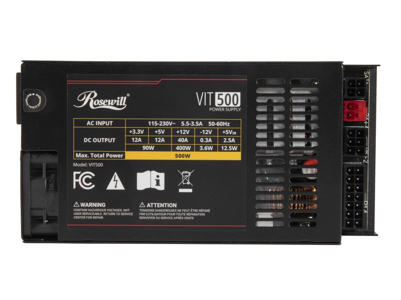 Rosewill VIT 500W, Mini ITX/Fl - Atx Power Supply 1U Flex 500W 评论和价格