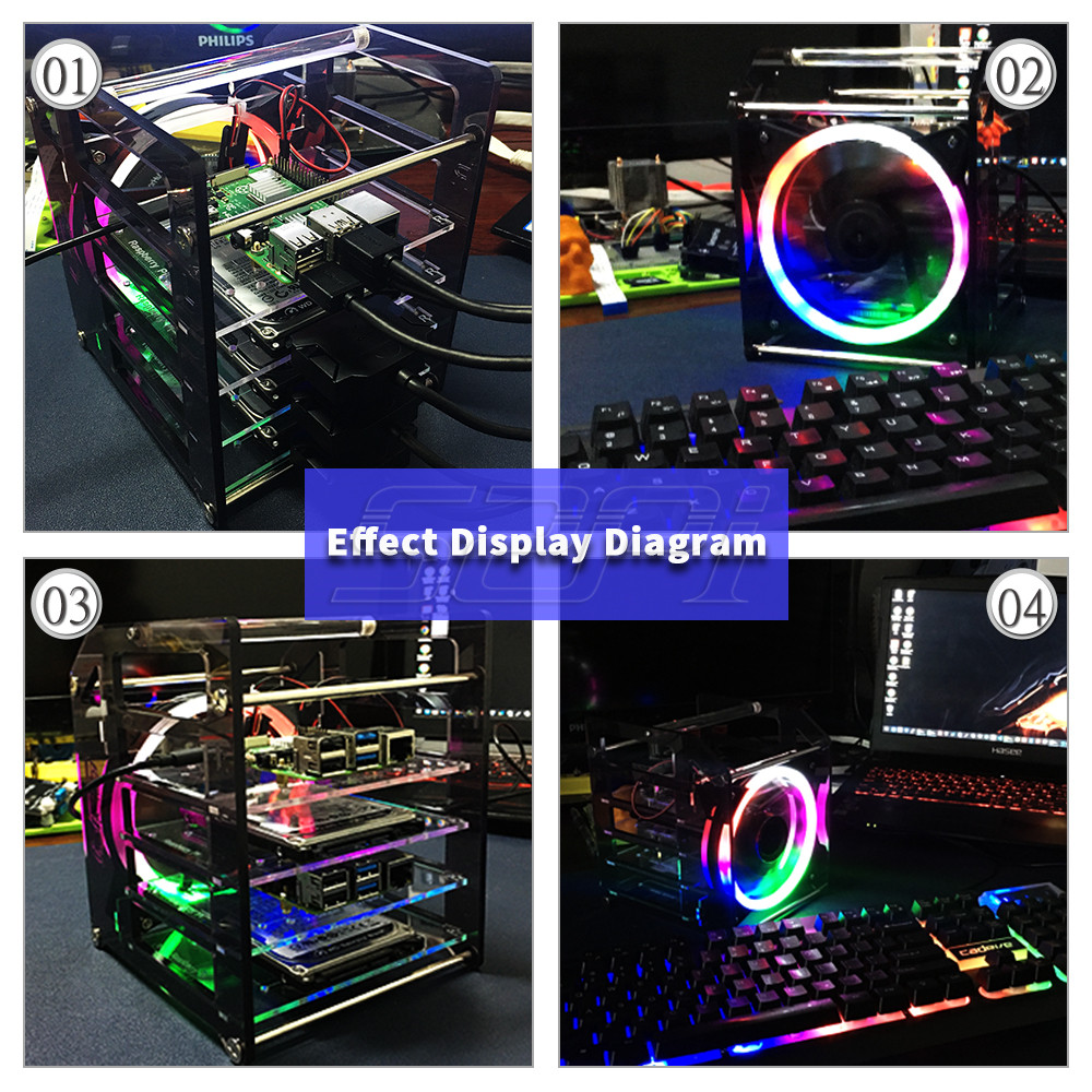 52Pi Rack Tower 4 Layer Acryli - Deskpi Super6C 评论和价格